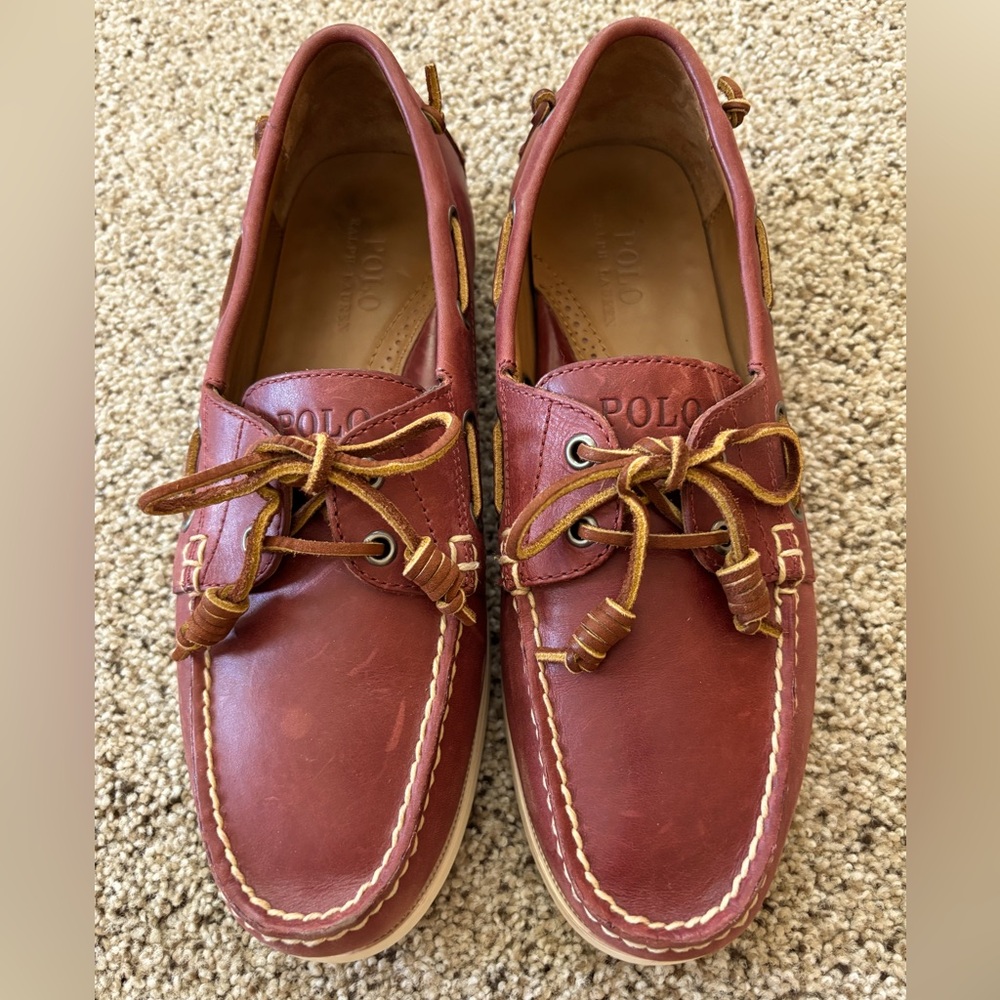 Ralph Lauren Polo Merton Leather Boat Shoes. Very Good Condition! Size 10D